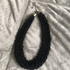Black thick beaded necklace